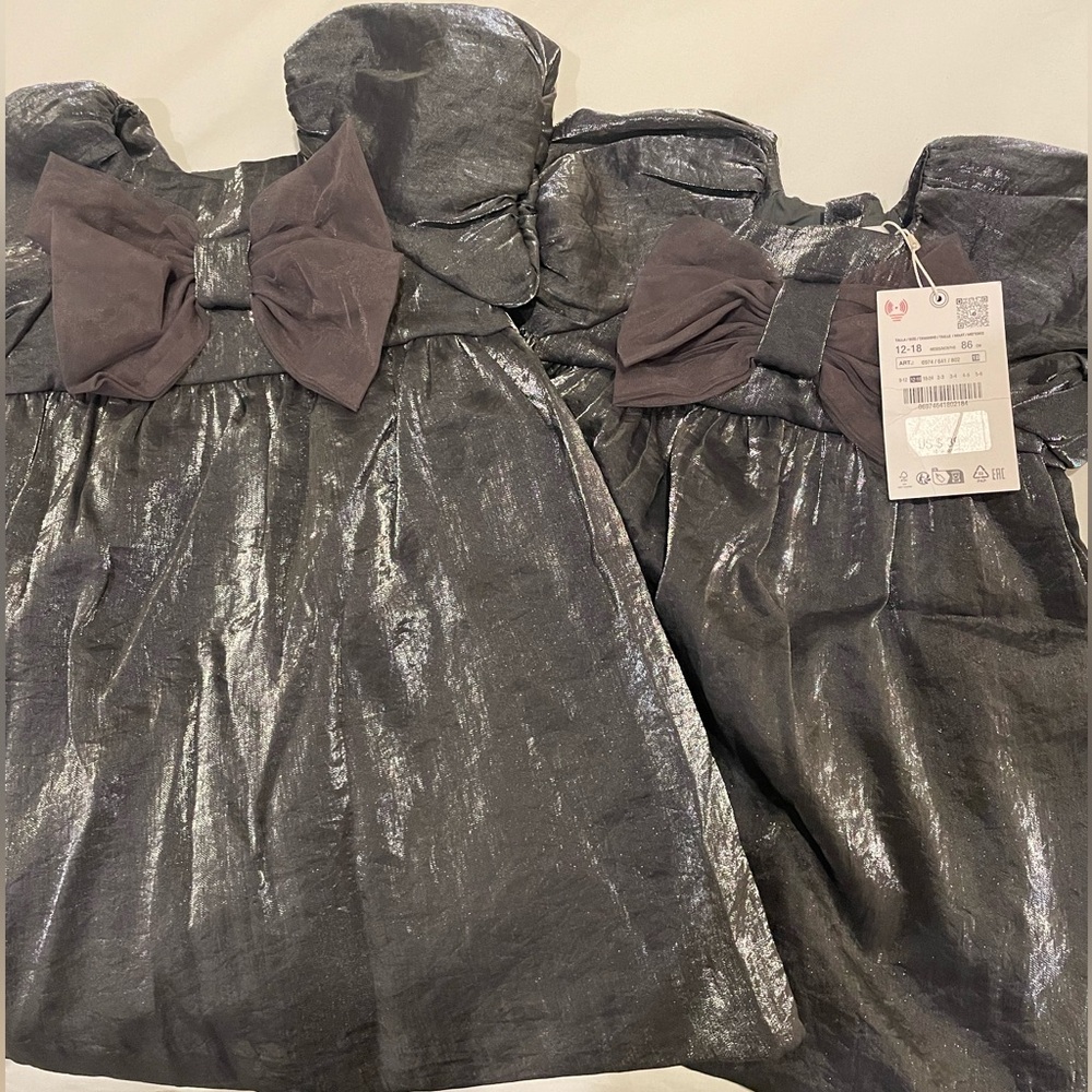 Zara Baby / Toddler Grey Dress With Bow